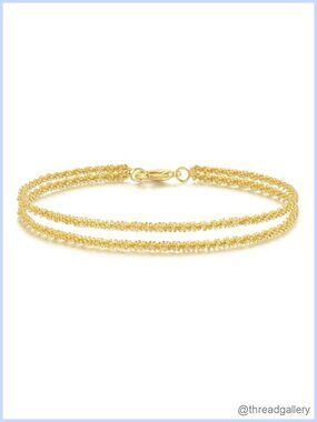 Double Layer 14K Gold Plated Starlight Chain Bracelet Adjustable